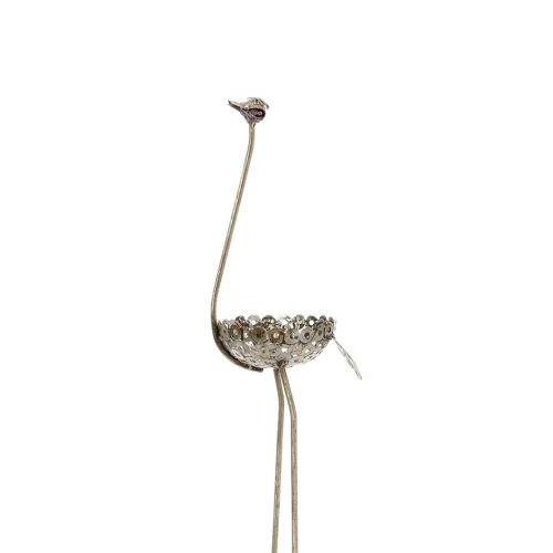 Tall Recycled Metal Ostrich Planters Small 40" Ostrich Planter