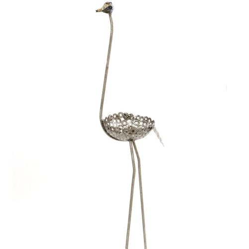 Tall Recycled Metal Ostrich Planters Medium 48" Ostrich Planter