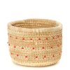 Nomadic Camel Milking Baskets with Red Beads Medium Basket with Red Beads